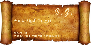 Verb Györgyi névjegykártya